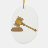 Judges Gavel Keramisch Ornament (Voorkant)