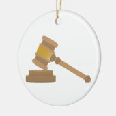 Judges Gavel Keramisch Ornament (Links)