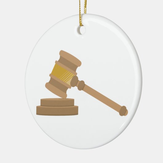 Judges Gavel Keramisch Ornament (Links)