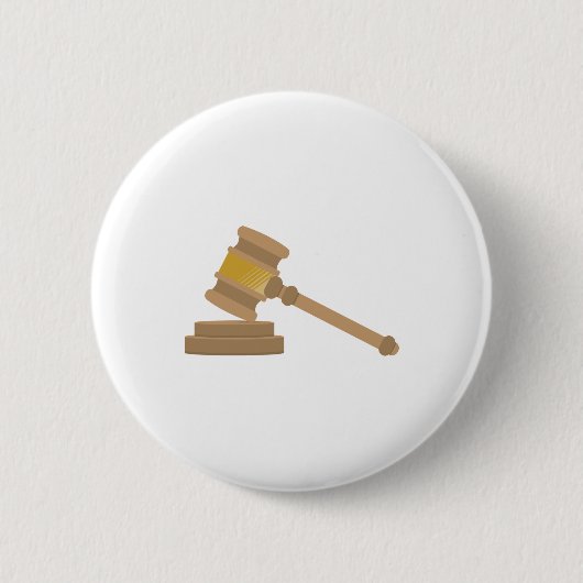 Judges Gavel Ronde Button 5,7 Cm (Voorkant)