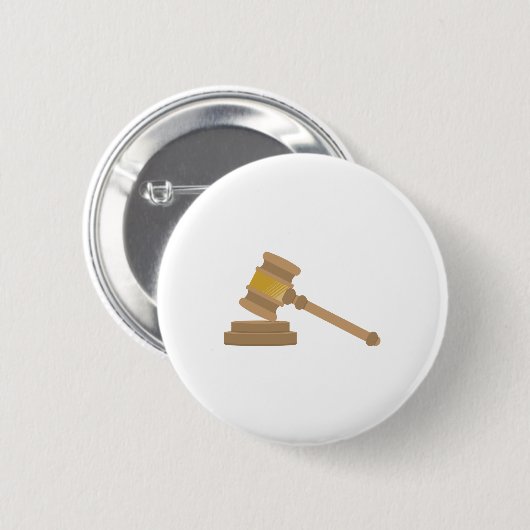 Judges Gavel Ronde Button 5,7 Cm (Voorkant /achterkant)