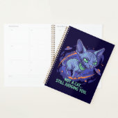 Judging Alien Sphynx Cat Sci-Fi Humor Art Planner (Display)
