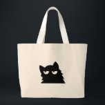 Judging Black Cat Funny Minimal Cat Design Grote Tote Bag<br><div class="desc">A funny minimalist black cat with a judging expression and unimpressed eyes. This sarcastic cat design perfectly captures that classic cat attitude everyone loves. Simple, clean, and expressive, this design is great for people who love cats with personality. Perfect for introverts, cat lovers, and anyone who enjoys humorous animal designs....</div>