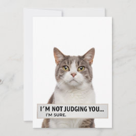 Judging Cat Sarcastic Quote Minimal Art Feestdagenkaart