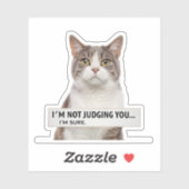 Judging Cat Sarcastic Quote Minimal Art Sticker (Vel)