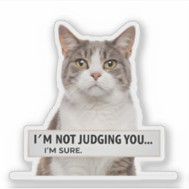 Judging Cat Sarcastic Quote Minimal Art Sticker