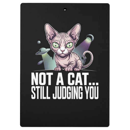 Judging Sphynx Cat UFO Alien Sarcastic Art Klembord (Achterkant)