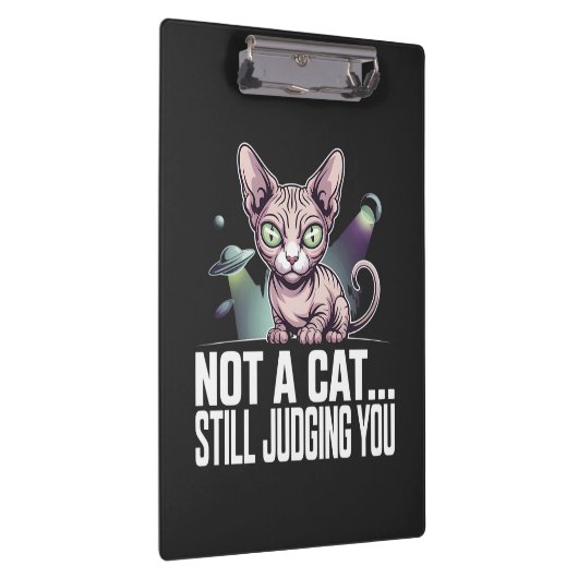 Judging Sphynx Cat UFO Alien Sarcastic Art Klembord (Rechts)