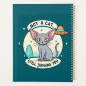 Judging Sphynx Cat UFO Sarcastic Cartoon Art Planner (Achterkant)