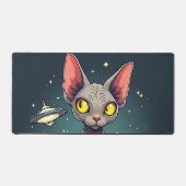 Judging Sphynx Cat UFO Space Cartoon Art Bureaumat (Voorkant)