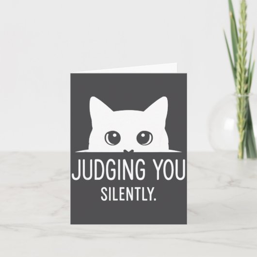 Judging You Silently - Funny Cat  Kaart (Voorkant)