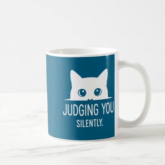 Judging You Silently - Funny Cat  Koffiemok (Rechts)