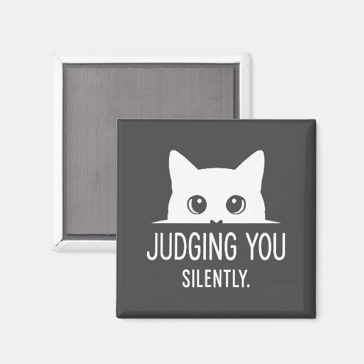 Judging You Silently - Funny Cat  Magneet (Voorkant / Achterkant)