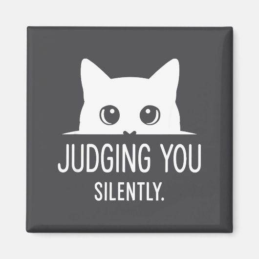 Judging You Silently - Funny Cat  Magneet (Voorkant)