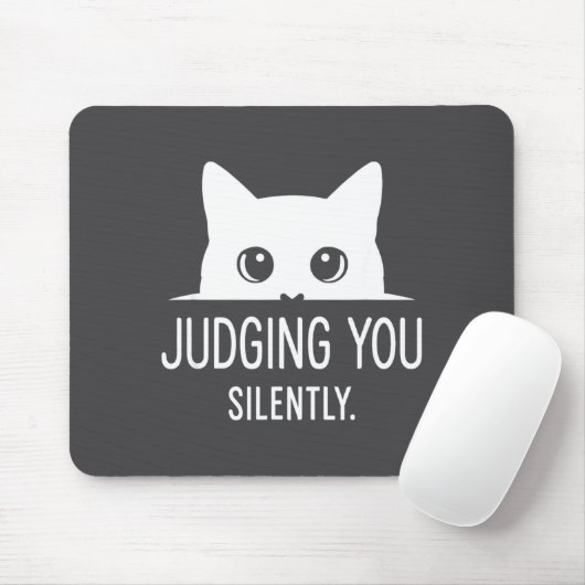 Judging You Silently - Funny Cat  Muismat (Met muis)