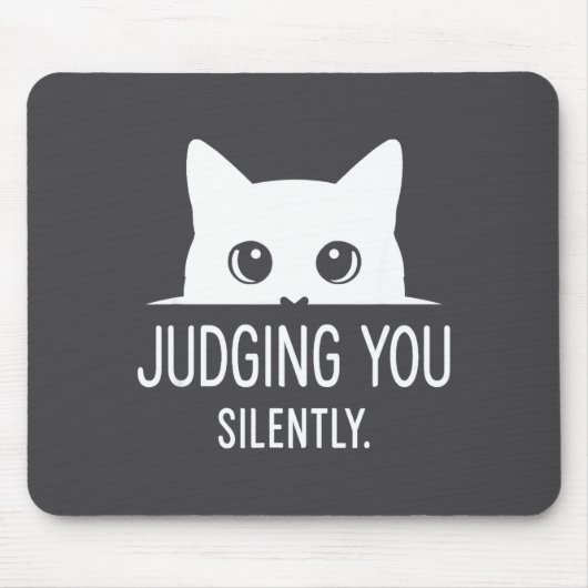 Judging You Silently - Funny Cat Muismat (Voorkant)