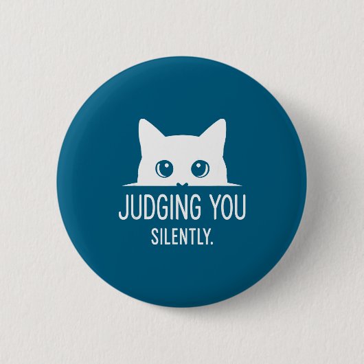 Judging You Silently - Funny Cat  Ronde Button 5,7 Cm (Voorkant)
