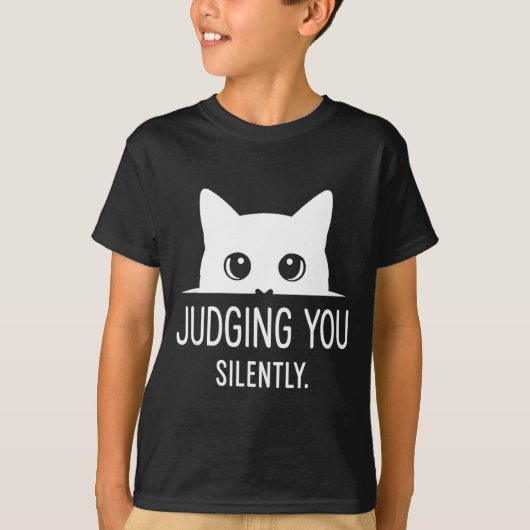 Judging You Silently - Funny Cat  T-shirt (Voorkant)