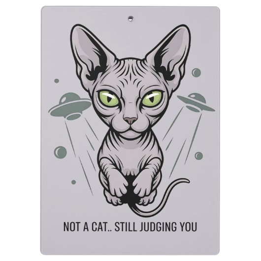 Judgmental Sphynx Cat in Space Art Klembord (Achterkant)