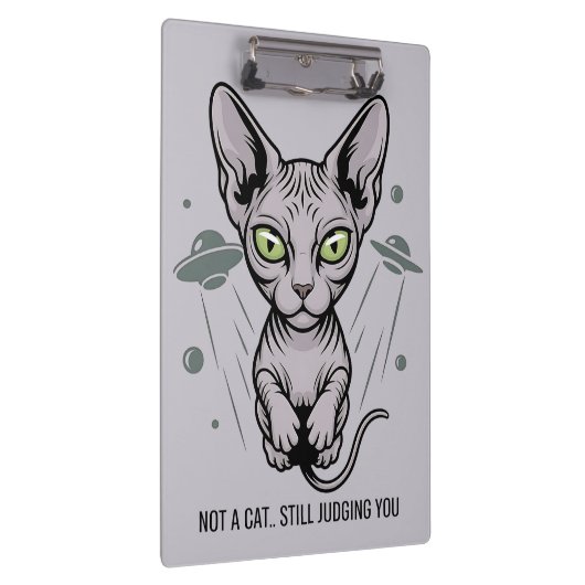 Judgmental Sphynx Cat in Space Art Klembord (Rechts)