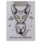 Judgmental Sphynx Cat in Space Art Klembord (Voorkant)
