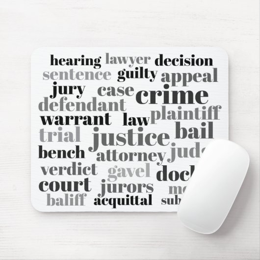 Judicial Legal Terns Word Cloud Design Muismat (Met muis)