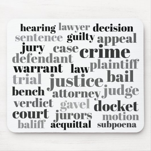 Judicial Legal Terns Word Cloud Design Muismat (Voorkant)