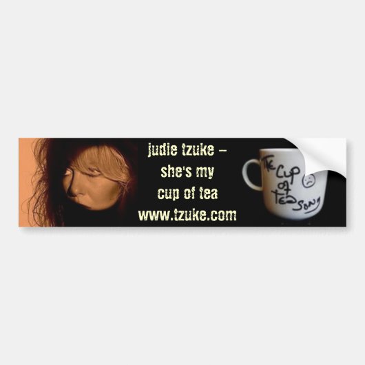 Judie Tzuke - Beker van Tea Song - Bumpersticker (Voorkant)