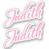 Judith Naam in Roze x2 Sticker (Voorkant)