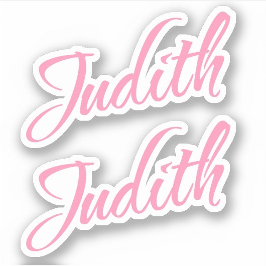 Judith Naam in Roze x2 Sticker (Voorkant)