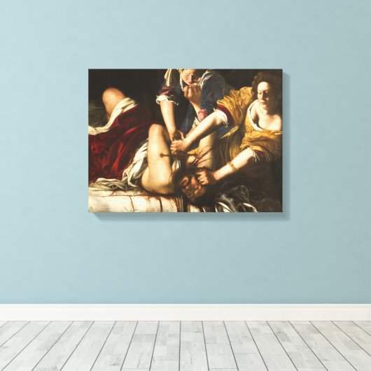 Judith Slay Holofernes - Artemisia Gentileschi Canvas Afdruk (Insitu (Houten vloer))