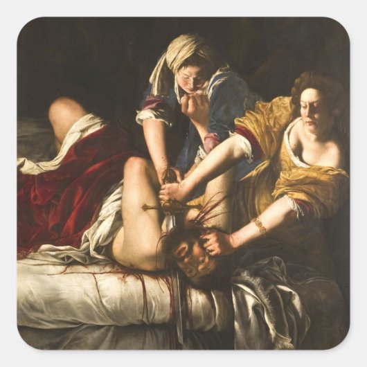 Judith Slay Holofernes - Artemisia Gentileschi Vierkante Sticker (Voorkant)