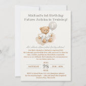 Judo Bear’s First Belt" – 1st Birthday White Belt Kaart (Voorkant)