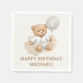  "Judo Bear’s First Belt" – 1st Birthday White  Servet (Voorkant)