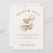 Judo Bear Turns One" – 1st Birthday 【Black-belt】 Bedankkaart (Voorkant)