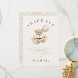 Judo Bear Turns One" – 1st Birthday 【Black-belt】 Bedankkaart