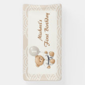 Judo Bear Turns One" – 1st Birthday 【Black-belt】 Spandoek (Verticaal)