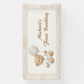 Judo Bear Turns One" – 1st Birthday 【Black-belt】 Spandoek (Verticaal)