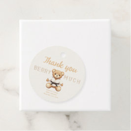 Judo Black Belt Bear Baby Shower Collection Bedankjes Labels