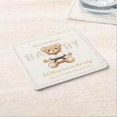Judo Black Belt Bear Baby Shower Collection Kartonnen Onderzetters (Schuin)
