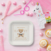 Judo Black Belt Bear Baby Shower Collection Papieren Bordje (Feest)