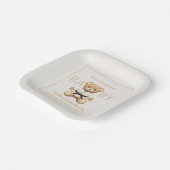 Judo Black Belt Bear Baby Shower Collection Papieren Bordje (Gebogen)