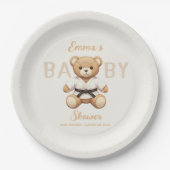 Judo Black Belt Bear Baby Shower Collection Papieren Bordje (Voorkant)