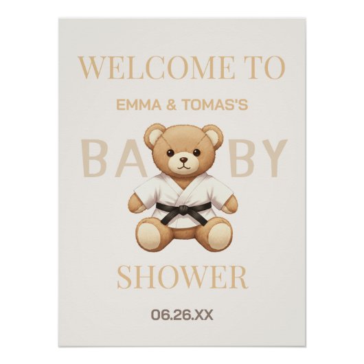 Judo Black Belt Bear Baby Shower Collection  Perfect Poster (Voorkant)