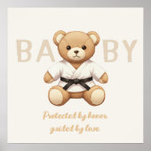 Judo Black Belt Bear Baby Shower Collection Poster (Voorkant)