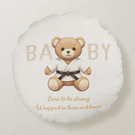 Judo Black Belt Bear Baby Shower Collection Rond Kussen