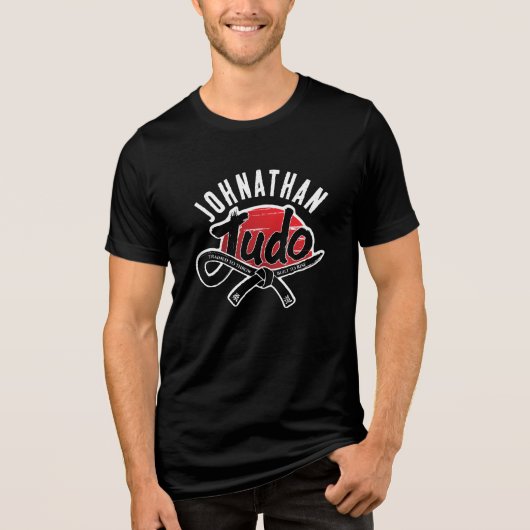 Judo - Black Belt -Rising Sun Tri-Blend Shirt (Voorkant)
