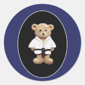 Judo Black Belt Ronde Sticker (Voorkant)