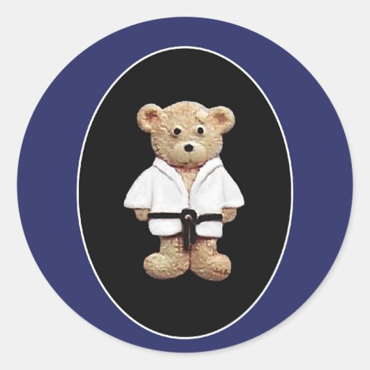 Judo Black Belt Ronde Sticker (Voorkant)