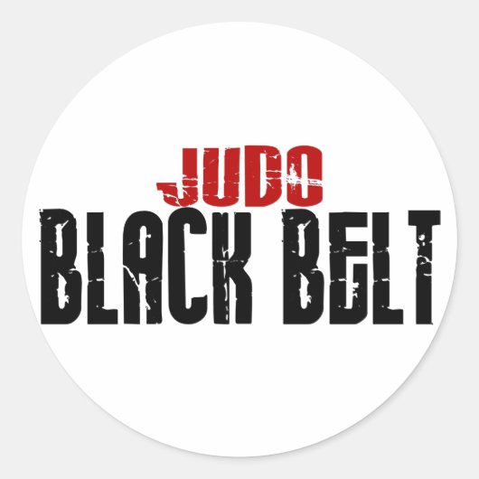 Judo Black Belt Ronde Sticker (Voorkant)